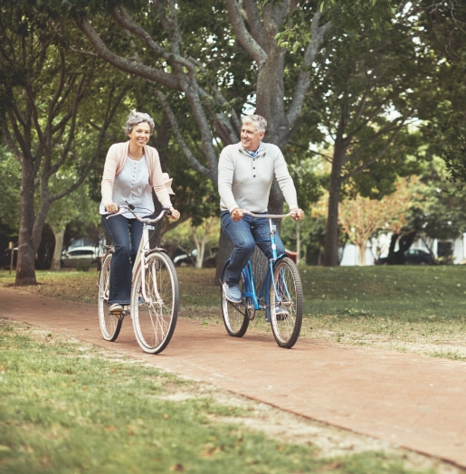 couple riding bicycles